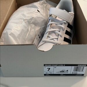 Adidas White and Black Sneakers Classic Design Grand Court 2.0